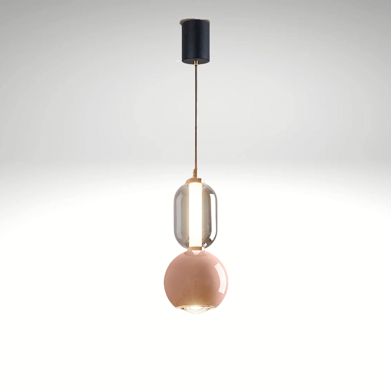 Elegant Pendel i Jern og Glas - 15cm