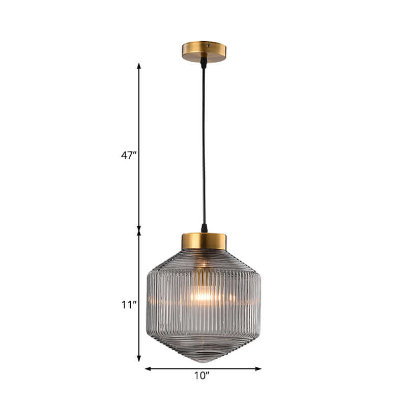Elegant Drum Pendel Lampe i Glas