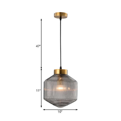 Elegant Drum Pendel Lampe i Glas