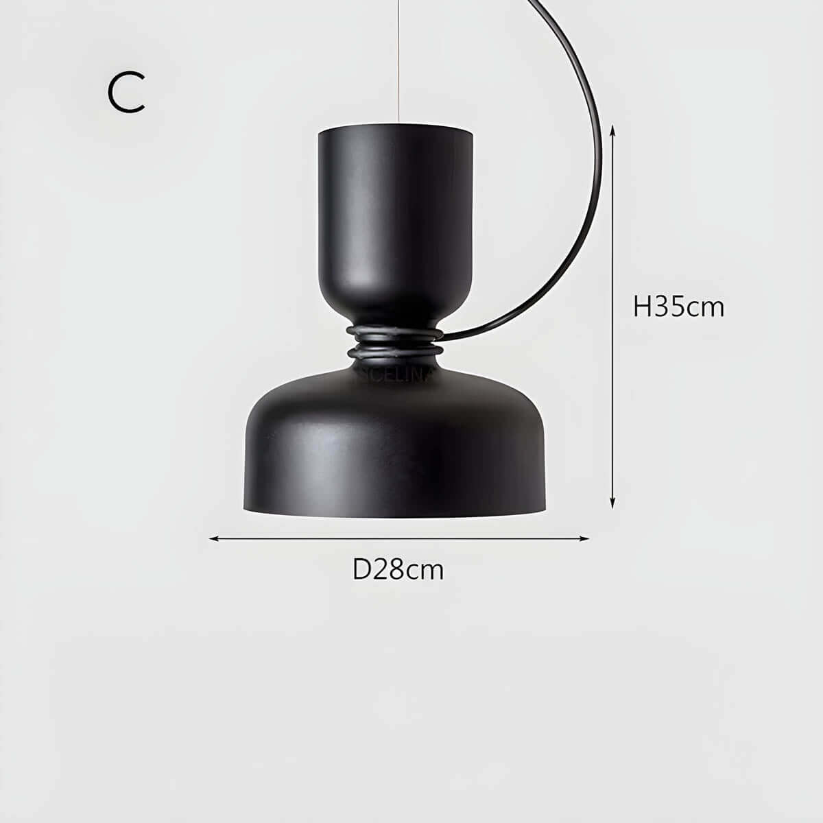 Geometrisk Pendellampe i Sort, Hvid & Grå