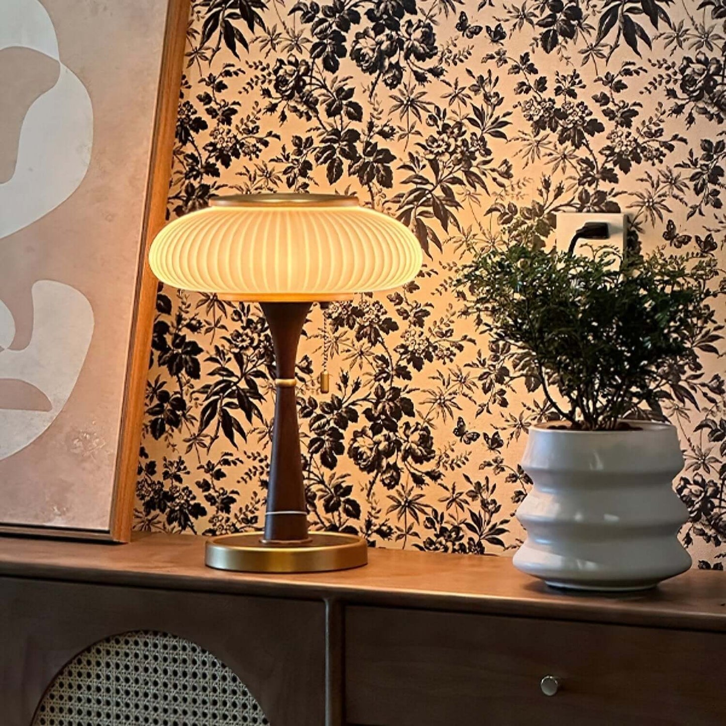 Elegant Bordlampe i Svampeform - 36cm