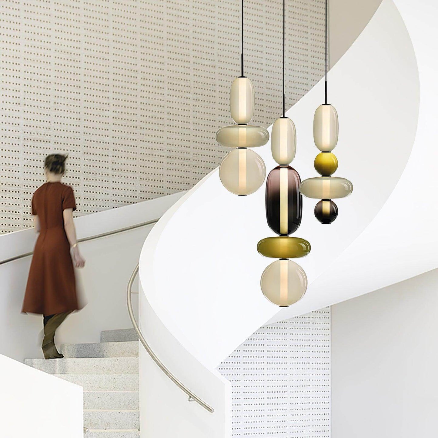 Farverig Glas Pendel - Moderne Designlampe