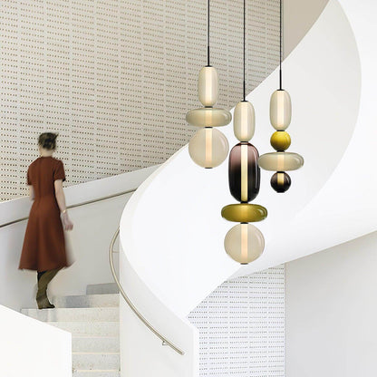 Farverig Glas Pendel - Moderne Designlampe
