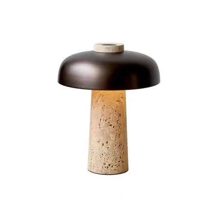 Elegant Travertin Bordlampe - 25cm
