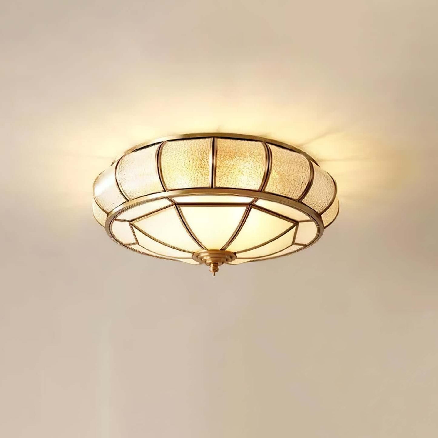 Loftslampe i Tekstureret Glas
