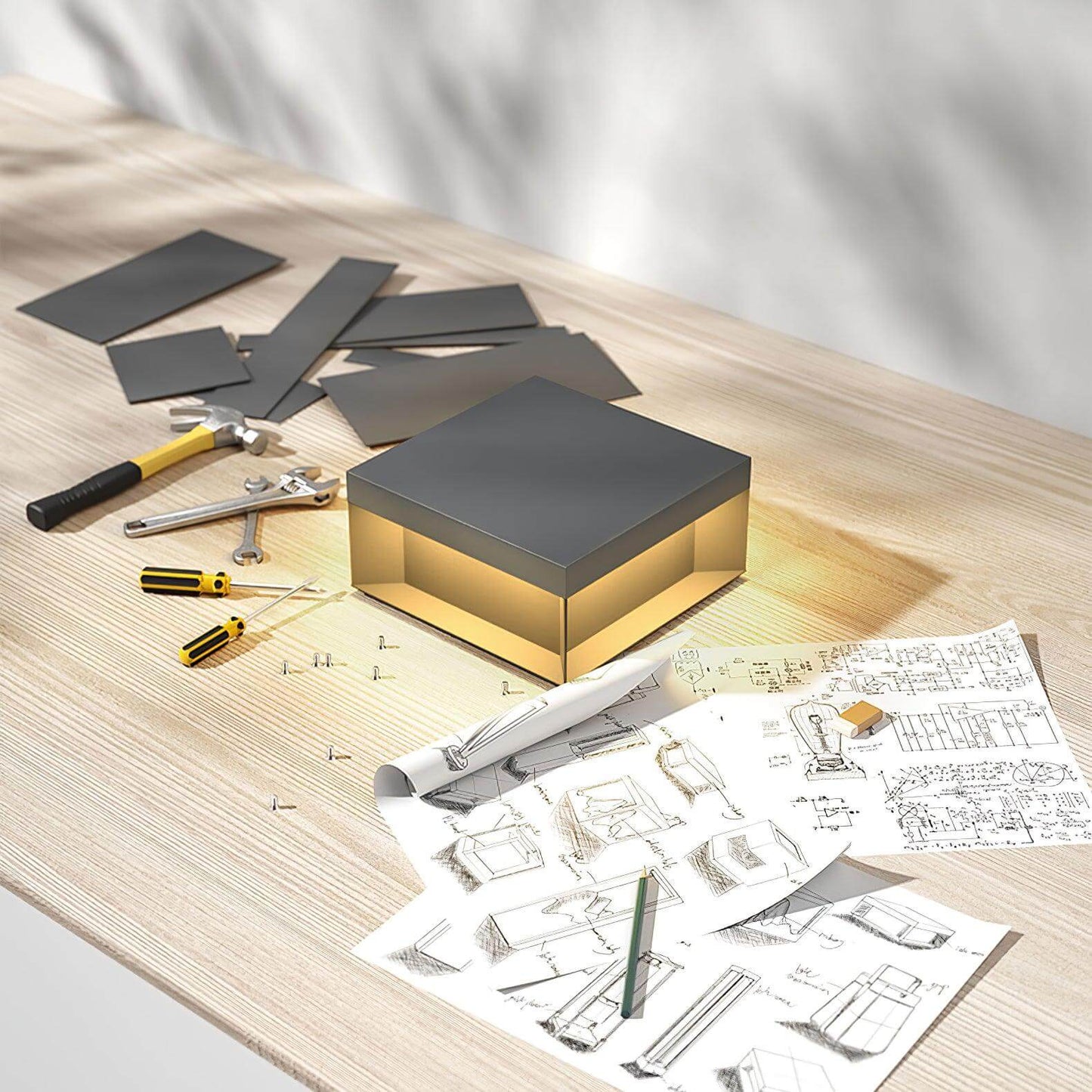 Udendørs LED Stolpelampe med Solenergi