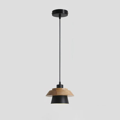 Rustik Pendellampe i Sten og Træ - 19cm