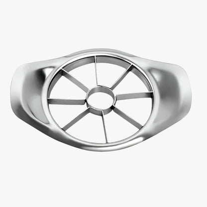 "Effektiv æbleskræller i rustfrit stål til skrælning og skæring af frugt, med holdbart og pladsbesparende design."