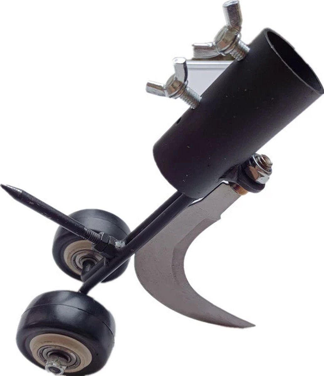 Effektivt ukrudtsværktøj med ergonomisk håndtag, ideelt til havearbejde, fjernelse af genstridigt ukrudt uden kemikalier.