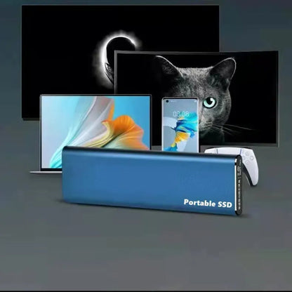 "Elegant 4TB bærbar ekstern harddisk med lynhurtig USB-C, kompakt design. Perfekt til dataopbevaring på farten."