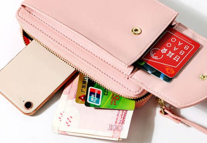 "Elegant crossbody taske i PU-læder med guldfarvede beslag og justerbar rem, ideel til hverdagsbrug og festlige lejligheder."