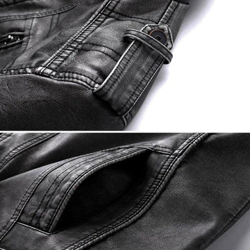 "Elegant herre læderjakke i brun, med klassisk krave og slank pasform, perfekt til både hverdag og fest."