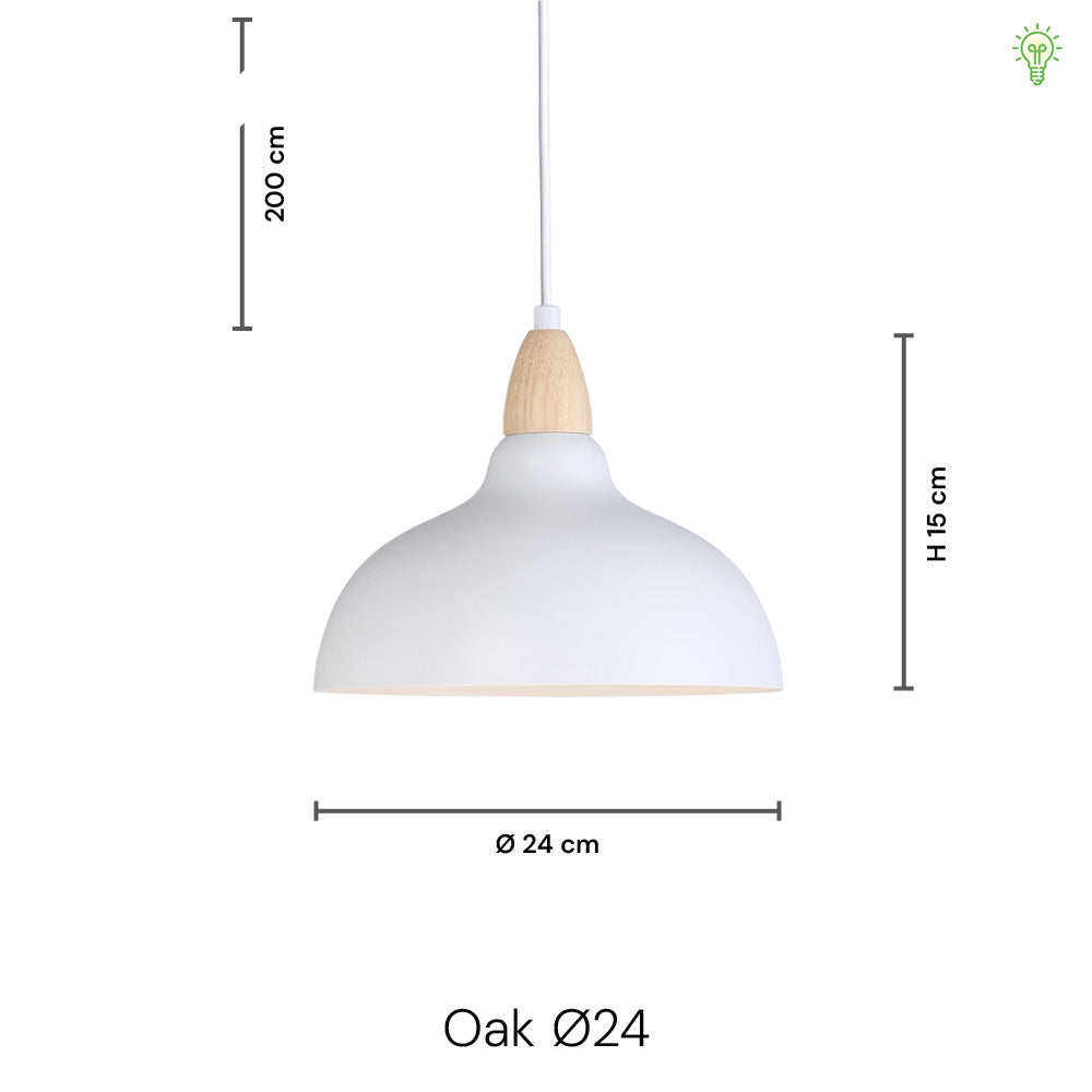 "Elegant Oak pendel Ø24 med naturlige trædetaljer til stilfuld belysning i moderne og klassisk indretning"