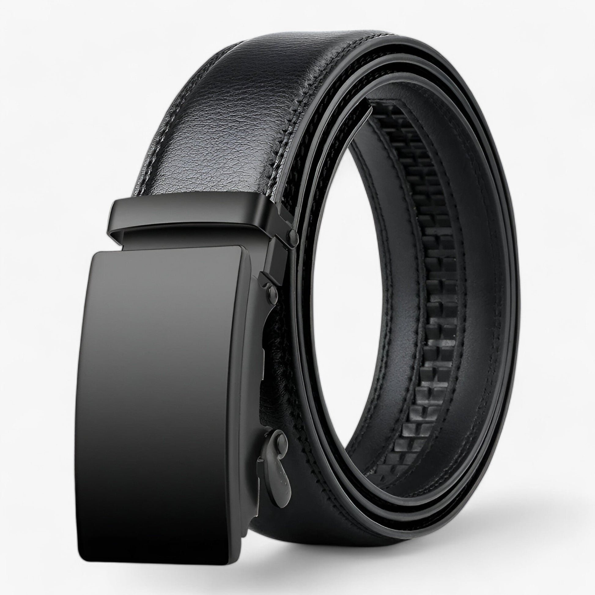 "Elegant sort Nico bælte med automatisk spænde, perfekt til både formel og afslappet stil, holdbart og tidløst."
