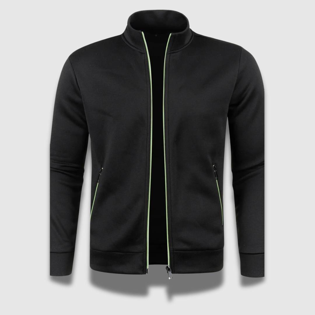 Elegant strikket herrecardigan i sort. Komfortabelt design med glat lukning, ideel til både formelle og afslappede lejlighede