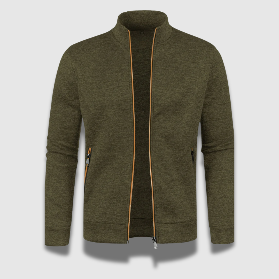 Elegant strikket herrecardigan i sort. Komfortabelt design med glat lukning, ideel til både formelle og afslappede lejlighede