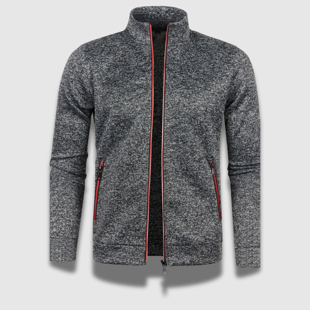 Elegant strikket herrecardigan i sort. Komfortabelt design med glat lukning, ideel til både formelle og afslappede lejlighede