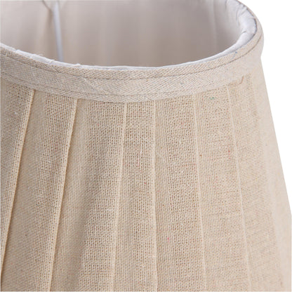 "Elegant trapez lampeskærm i hør, tidløst design, passer til forskellige lamper, optimal lysfordeling, tekstilmateriale."