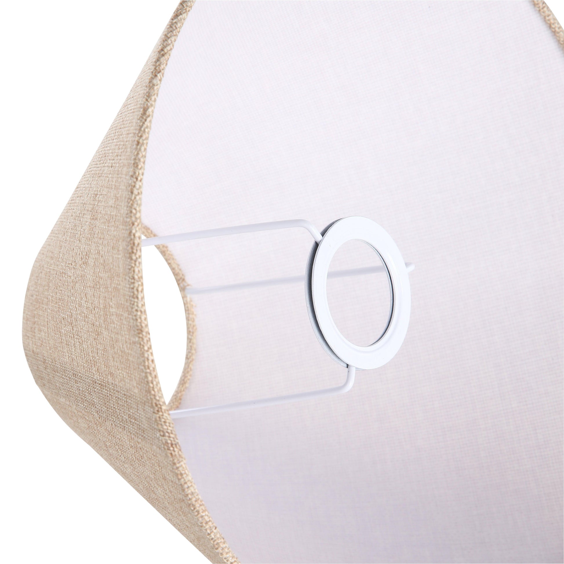 Empireformet jute lampeskærm Ø30 cm til bordlampe. Naturlig tekstur, passer til E27 fatning, skaber varm atmosfære.