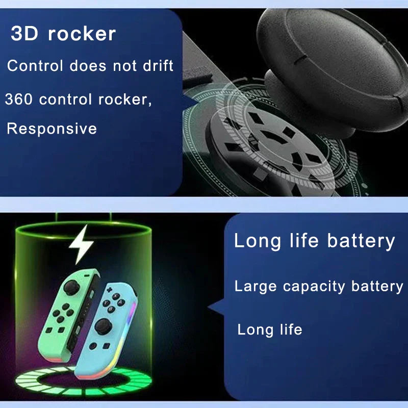 "Ergonomisk trådløs controller med justerbare RGB-lys og dobbelt vibration, der skaber en dynamisk gamingoplevelse."