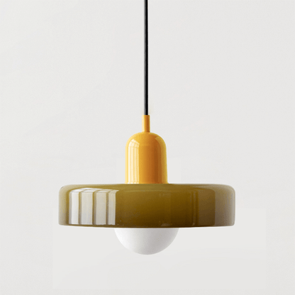 Farvet Glas Pendellampe - Bauhaus Design