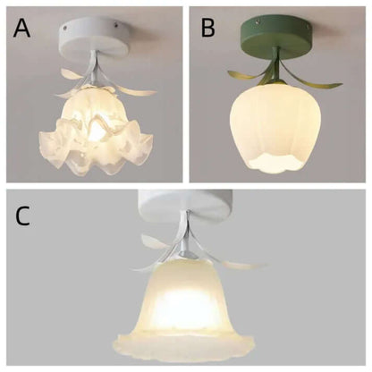 Tiffany Blomster Loftslampe i Mini Format