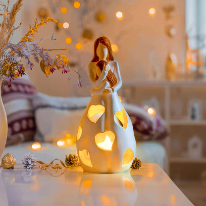 Romantisk LED Bordlampe i Beige