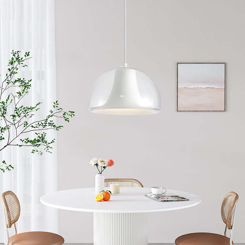 Elegant Halvcirkelformet Glas Pendellampe