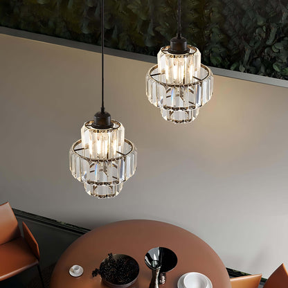 Elegant Rund Loftslampe i Krystalglas - 15cm