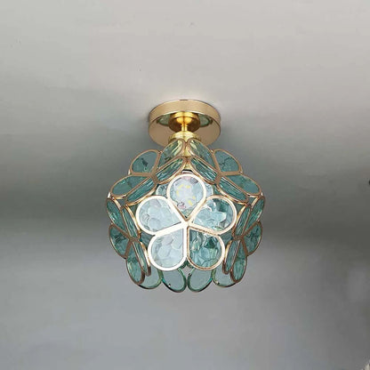 Elegant Blomsterglas Loftslampe