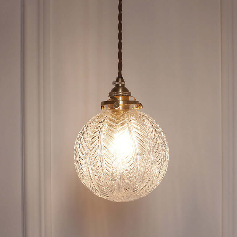 Elegant Sfærisk Glas Pendellampe - Dia 15cm
