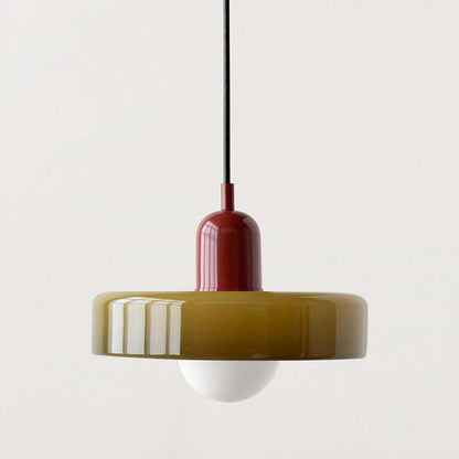 Farvet Glas Pendellampe - Bauhaus Design