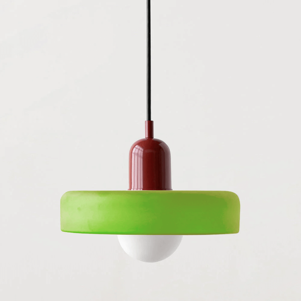 Farvet Glas Pendellampe - Bauhaus Design