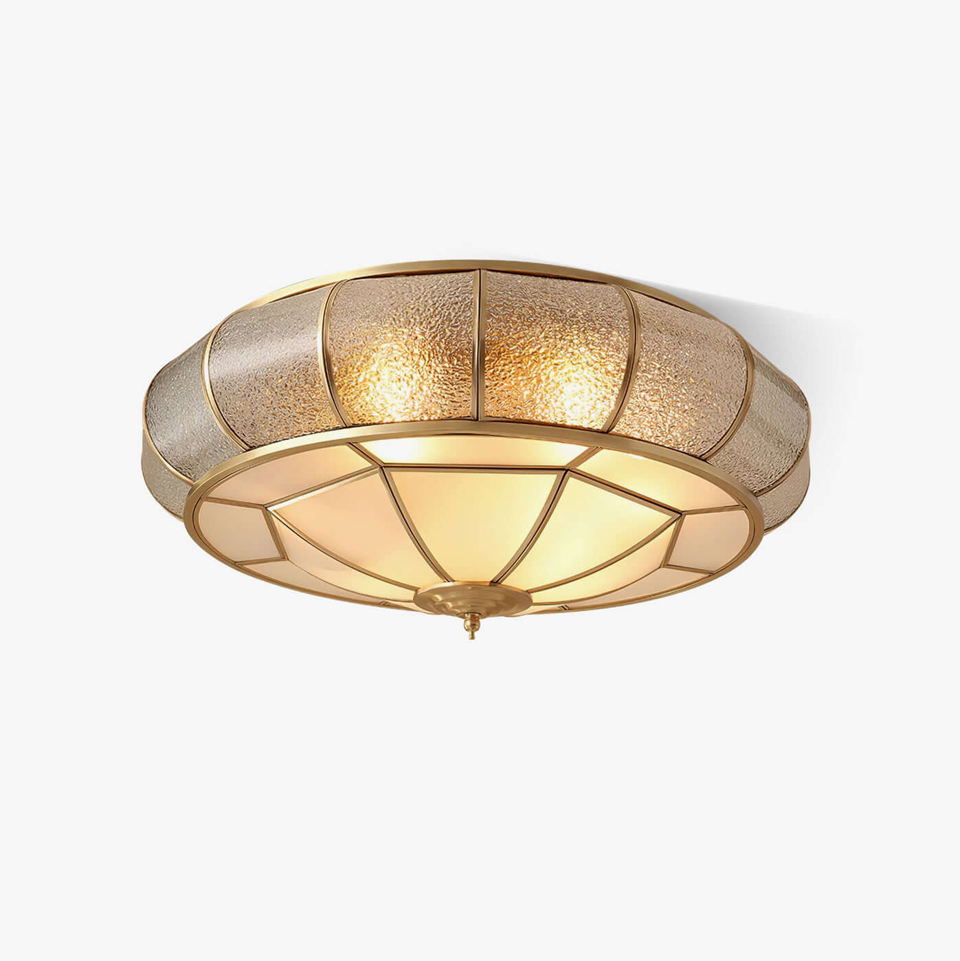 Loftslampe i Tekstureret Glas
