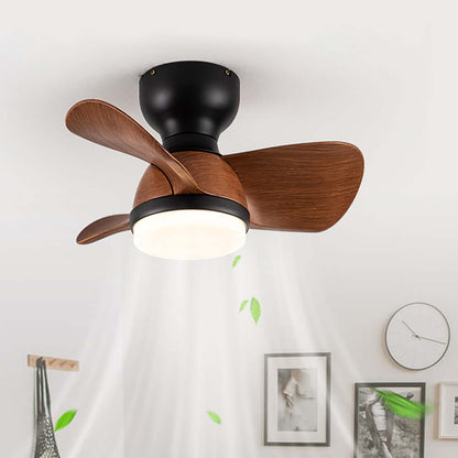 Loftsventilator i træ med LED-lys