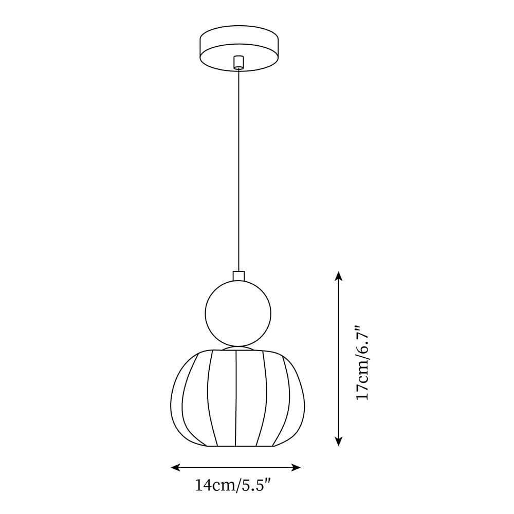 Elegant Græskarformet Pendellampe - 14cm