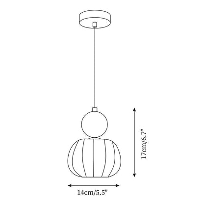 Elegant Græskarformet Pendellampe - 14cm