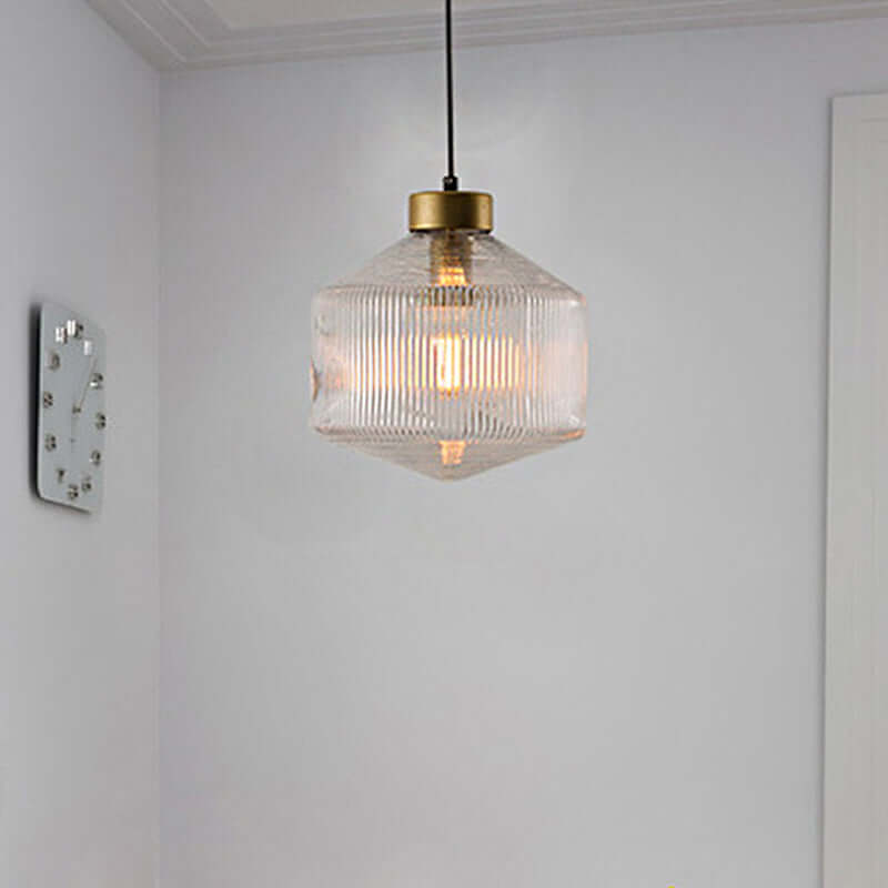 Elegant Drum Pendel Lampe i Glas