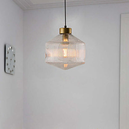 Elegant Drum Pendel Lampe i Glas