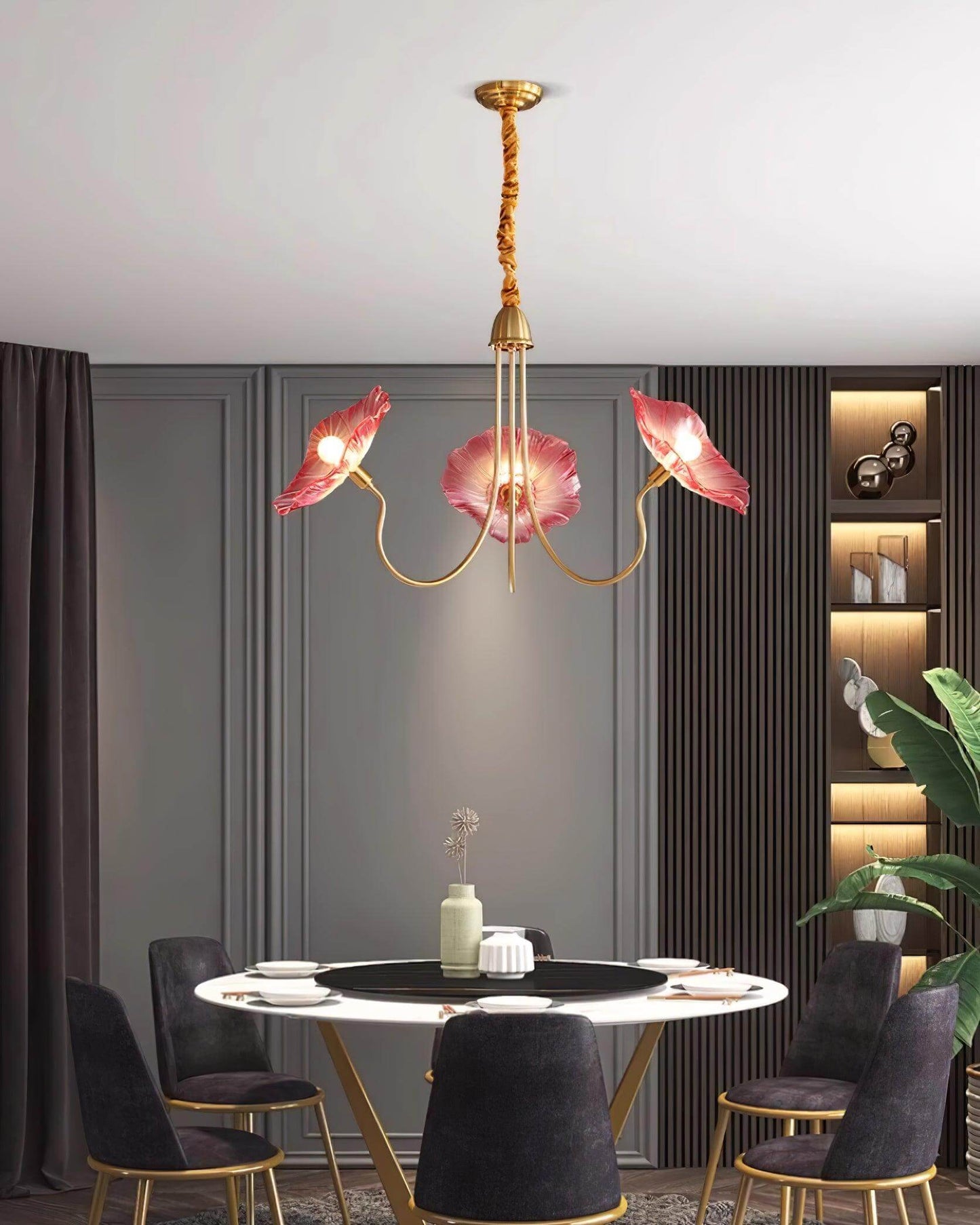 Elegant Blomsterlysekrone i Glas