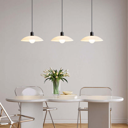 Minimalistisk hvid glas pendel