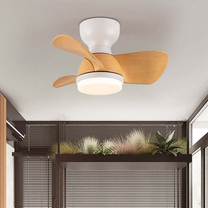 Loftsventilator i træ med LED-lys