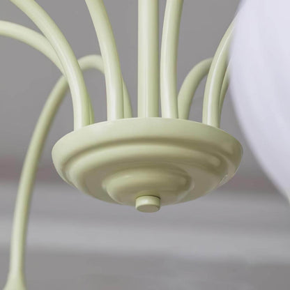 Elegant Matcha Lysekrone i Tulipandesign
