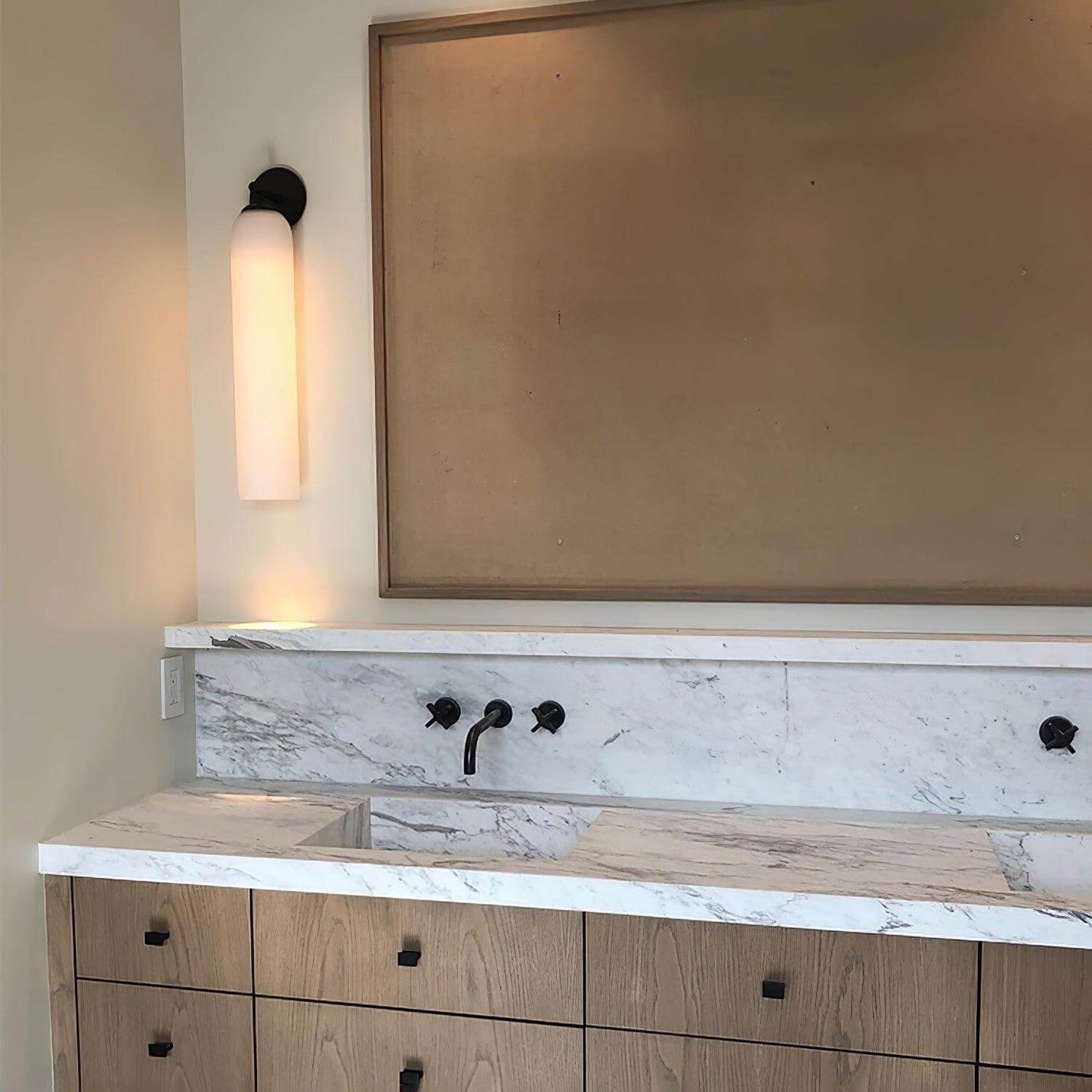 Elegant Kunstglas Lampe - Dia 10cm x H 48cm