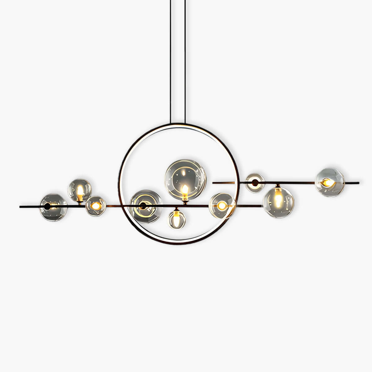 Elegant Lysekrone med Glaskugler | 100/140cm