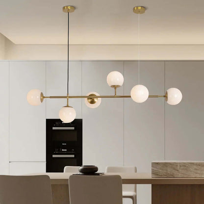 Elegant Kugle Pendel Lampe i Glas & Metal