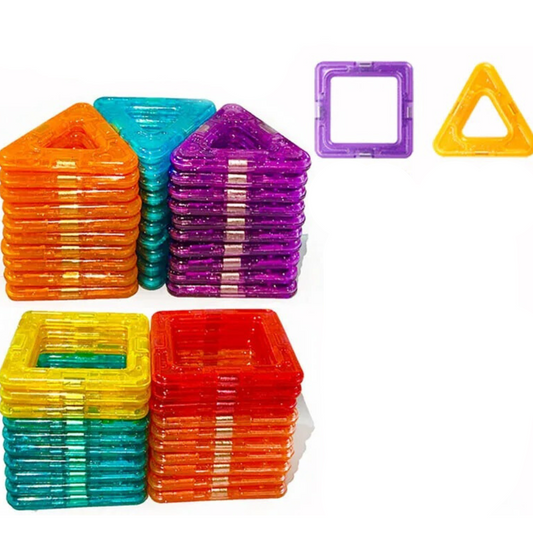 "Farverige magnetiske byggeklodser til børn, pædagogisk legetøj, fremmer læring og kreativitet, sikker for leg."