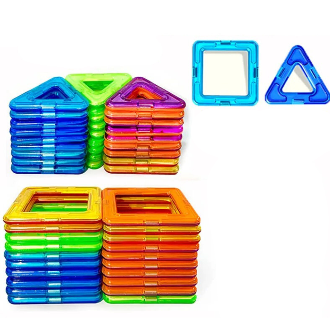 "Farverige magnetiske byggeklodser til børn, pædagogisk legetøj, fremmer læring og kreativitet, sikker for leg."