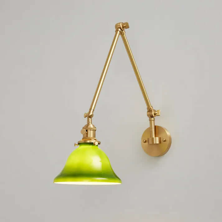 Justerbar Væglampe i Grønt Glas - Vintage Stil