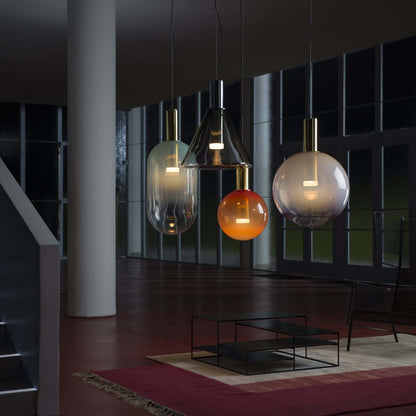 Elegant Pendel Lampe i Glas & Metal - Isabel